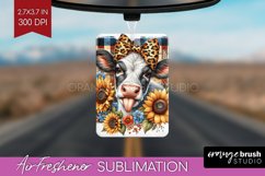 Fall Cow Air Freshener PNG - Autumn Cow PNG Sublimation Product Image 1