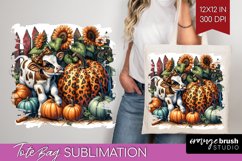 Fall Cow Tote Bag - Autumn Cow Tote Bag PNG Sublimation Product Image 1
