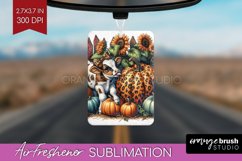 Fall Cow Air Freshener PNG - Autumn Cow PNG Sublimation Product Image 1