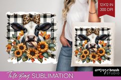 Fall Cow Tote Bag - Autumn Cow Tote Bag PNG Sublimation Product Image 1