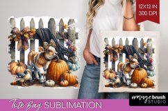 Fall Cow Tote Bag - Autumn Cow Tote Bag PNG Sublimation Product Image 1