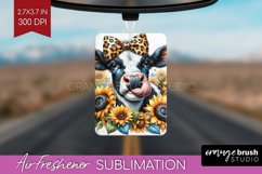 Fall Cow Air Freshener PNG - Autumn Cow PNG Sublimation Product Image 1