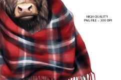 Fall Cow Sublimation Png Plaid Sublimation Cow Clipart 