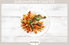 Fall Crocodile Animal v1 Round Coaster Sublimation Product Image 1