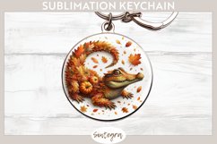 Fall Crocodile Animal v2 Round Keychain Sublimation Product Image 1