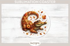 Fall Crocodile Animal v2 Round Coaster Sublimation Product Image 1