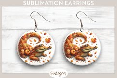Fall Crocodile Animal v2 Round Earrings Sublimation Product Image 1
