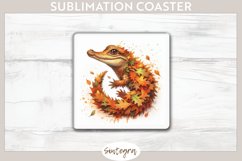 Fall Crocodile Animal v3 Square Coaster Sublimation Product Image 1