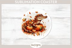 Fall Crocodile Animal v4 Round Coaster Sublimation Product Image 1