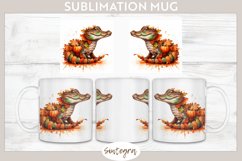 Fall Crocodile Animal v6 Mug Wrap Sublimation Product Image 1