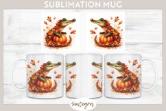 Fall Crocodile Animal v7 Mug Wrap Sublimation Product Image 1