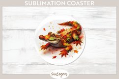 Fall Crocodile Animal v8 Round Coaster Sublimation Product Image 1
