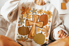 Fall Cross PNG, Pumpkin PNG, Autumn Png, Thanksgiving PNG Product Image 2