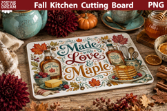 Autumn Kitchen Board | Fall Cutting Board Sublimation Product Image 1
