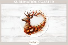 Fall Deer Animal v1 Round Coaster Sublimation Product Image 1