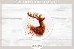 Fall Deer Animal v2 Round Coaster Sublimation Product Image 1