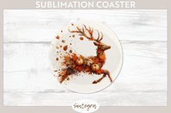 Fall Deer Animal v3 Round Coaster Sublimation Product Image 1