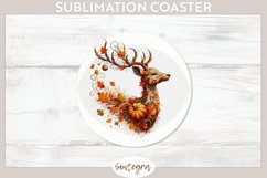 Fall Deer Animal v4 Round Coaster Sublimation Product Image 1