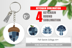 Fall Denim Collage Keychain Product Image 1