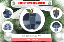 Fall Denim Collage Ornament Product Image 1