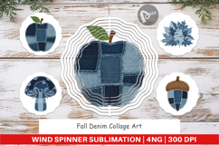 Fall Denim Collage Wind Spinner Product Image 1