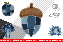 Fall Denim Collage Clipart Product Image 1