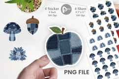 Fall Denim Collage Sticker Product Image 1