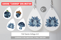 Fall Denim Collage Earring Product Image 1