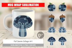 Fall Denim Collage Mug Wrap Product Image 1