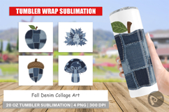 Fall Denim Collage Tumbler Product Image 1