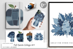 Fall Denim Collage Digital Paper Product Image 1