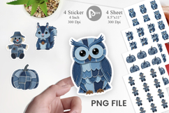 Fall Denim Collage Sticker Product Image 1