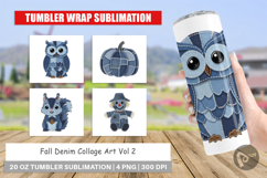 Fall Denim Collage Tumbler Product Image 1