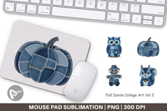 Fall Denim Collage Mouse Pad Product Image 1