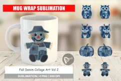 Fall Denim Collage Mug Wrap Product Image 1
