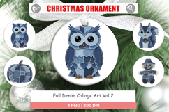 Fall Denim Collage Ornament Product Image 1