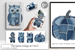 Fall Denim Collage Digital Paper Product Image 1