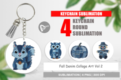 Fall Denim Collage Keychain Product Image 1