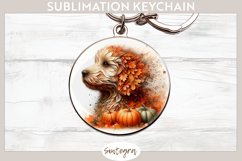Fall Dog Animal v1 Round Keychain Sublimation Product Image 1
