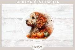 Fall Dog Animal v1 Round Coaster Sublimation Product Image 1