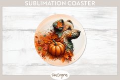 Fall Dog Animal v2 Round Coaster Sublimation Product Image 1