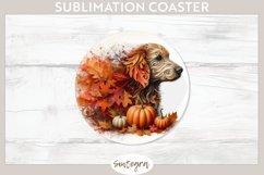 Fall Dog Animal v3 Round Coaster Sublimation Product Image 1
