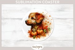 Fall Dog Animal v6 Round Coaster Sublimation Product Image 1