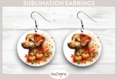 Fall Dog Animal v6 Round Earrings Sublimation Product Image 1