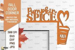 Fall Door Corner Laser Cut. Fall Door Trim SVG Design Product Image 1