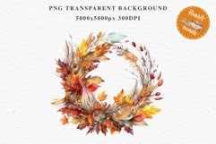 Fall Dried Flowers Wreath Clipart Thanksgiving Autumn PNG Scrapbooking october september halloween cute decor autumn cottage core graphics digital orange watercolor Fall Dried Flowers Wreath clipart, autumn png, house decor, cottage core, junk journaling