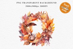 Fall Dried Flowers Wreath Clipart Thanksgiving Autumn PNG Scrapbooking october september halloween cute decor autumn cottage core graphics digital orange watercolor Fall Dried Flowers Wreath clipart, autumn png, house decor, cottage core, junk journaling