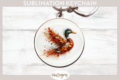 Fall Duck Animal v1 Round Keychain Sublimation Product Image 1