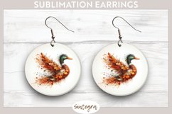 Fall Duck Animal v1 Round Earrings Sublimation Product Image 1