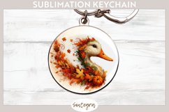 Fall Duck Animal v2 Round Keychain Sublimation Product Image 1